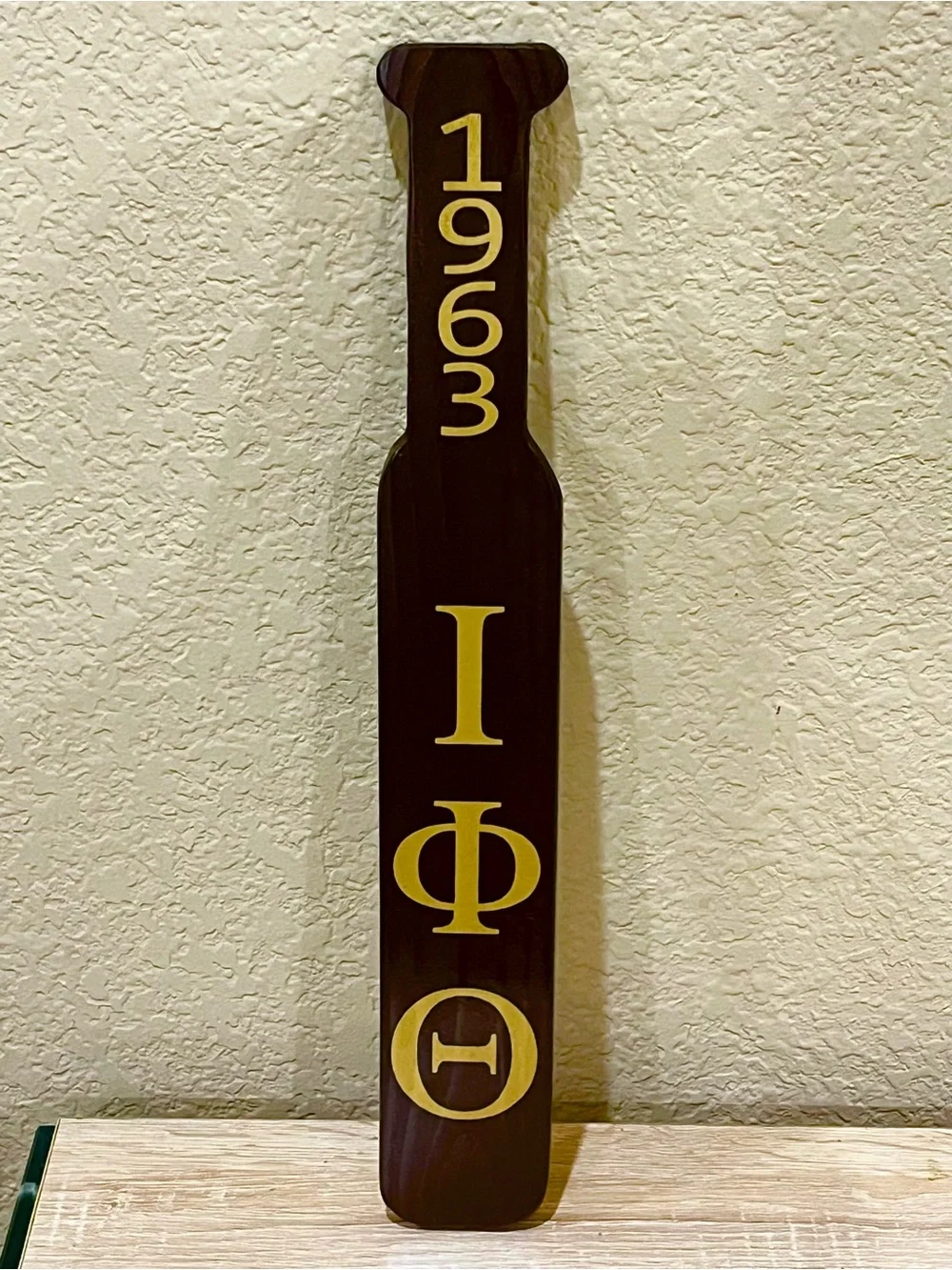 Iota Phi Theta 1963 Dark Brown Greek Paddle Wall Decor